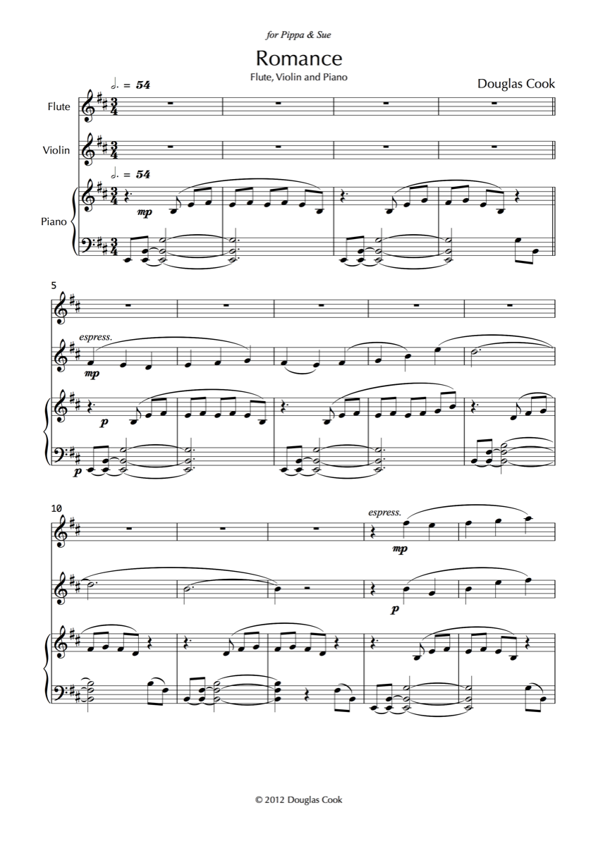 First page of Roance score