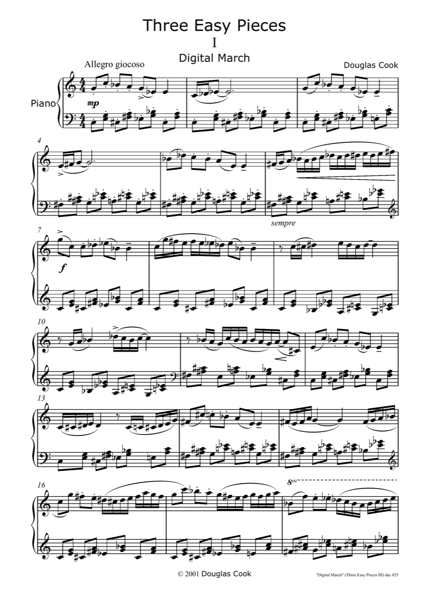 Digital March score by Douglas Cook