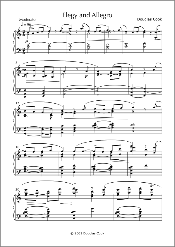 Elegy and Allegro score Page one