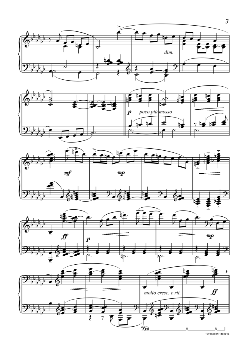 Second page of Evocation by Douglas Cook