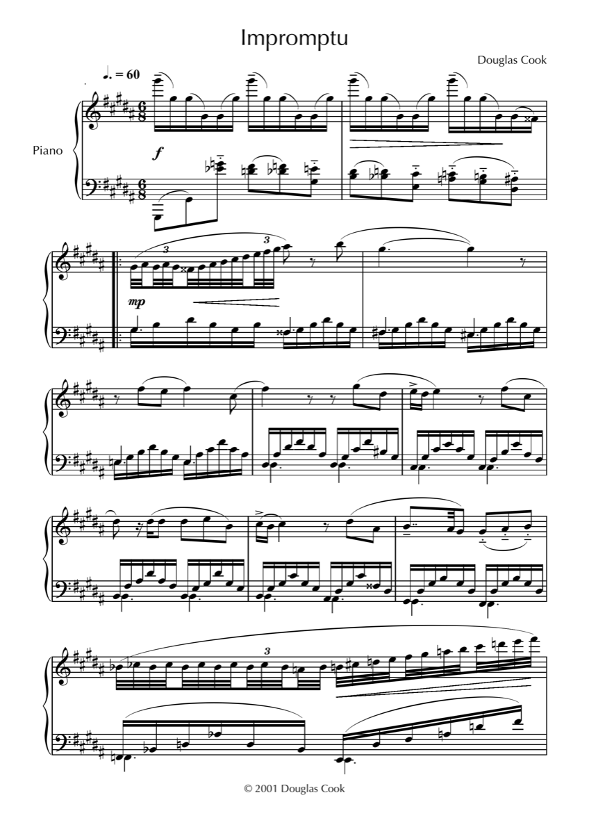 Impromptu score by Douglas Cook