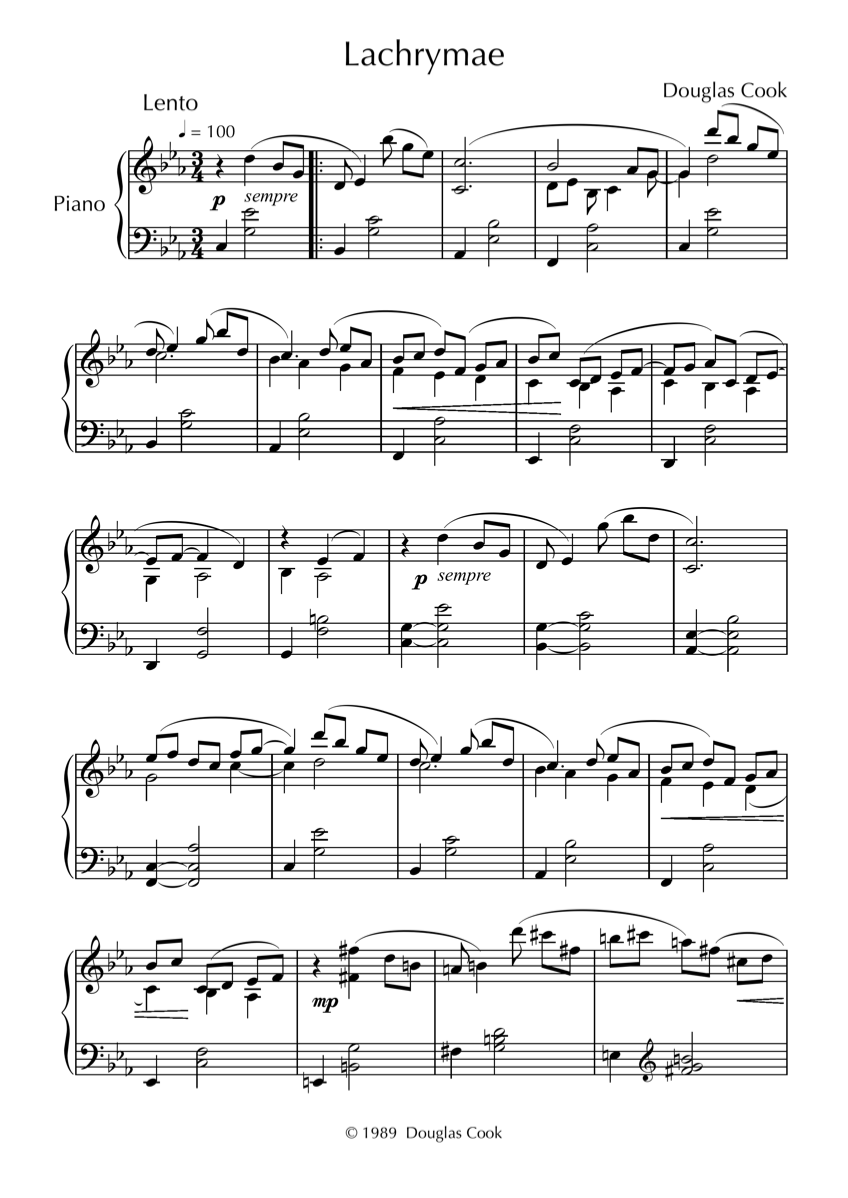 Score by Douglas Cook