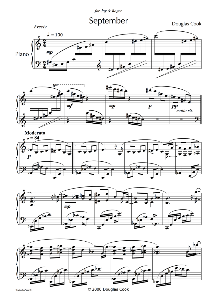 First page of September score